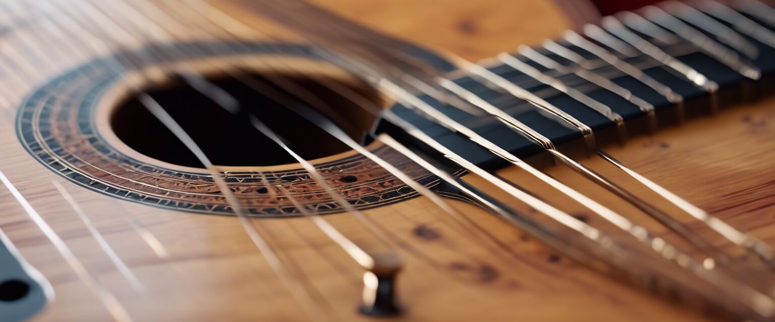 Close-up of a classical Spanish guitar